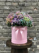 Цветочная композиция из Гипсофила и Розы в шляпной коробке #REPLACE_PRED# Новой Криуше