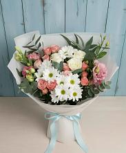 Букет цветов из:  Розы, Лизиантусы и Хризантемы #REPLACE_PRED# Новой Криуше