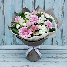 Букет цветов из:  Герберы, Альстромерии и Хризантемы в Новой Криуше
