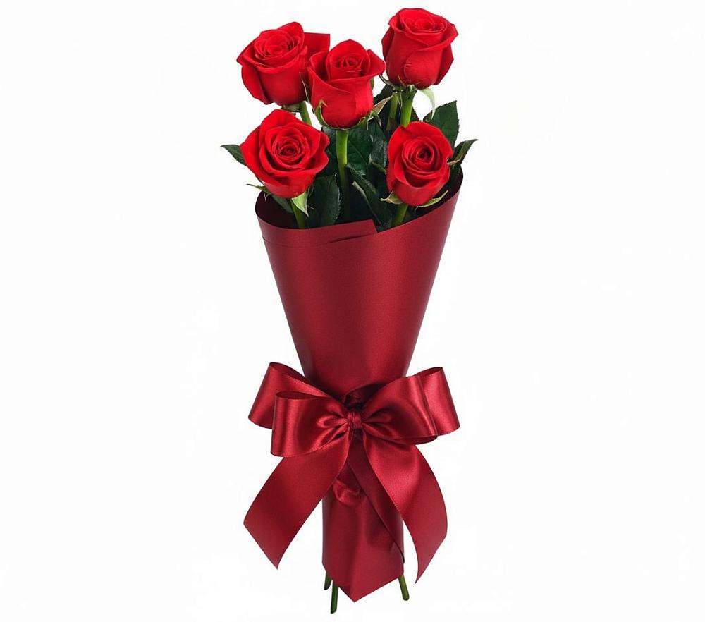Букет 5 Красных роз Эдлесс Лав в Новой Криуше