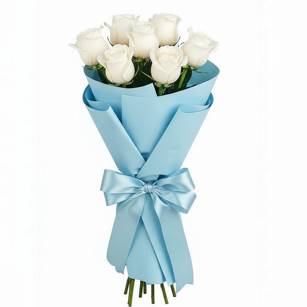 Букет 7 белых роз Проуд в Новой Криуше