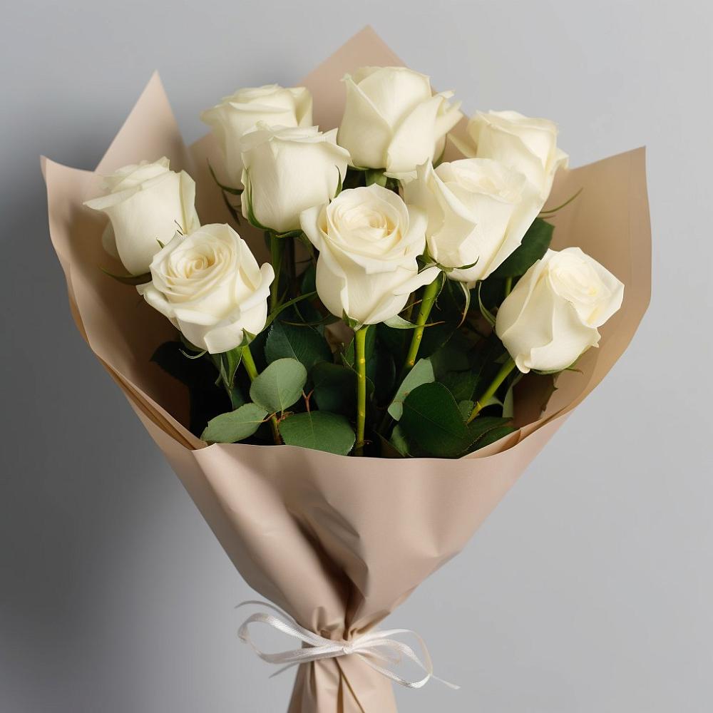 Букет 9 Белых роз Эдлесс Лав в Новой Криуше