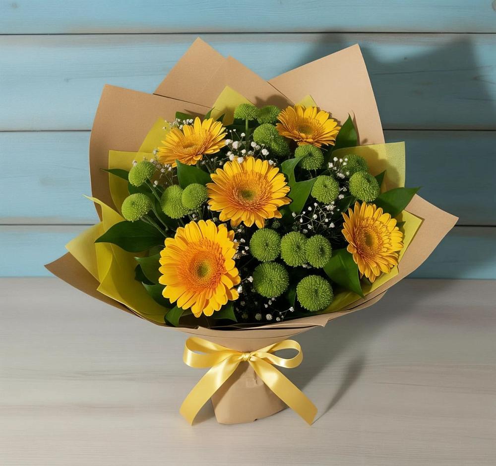 Букет цветов из: Герберы и Хризантемы в Новой Криуше
