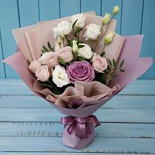Букет цветов из:  Розы и Лизиантусы #REPLACE_PRED# Новой Криуше