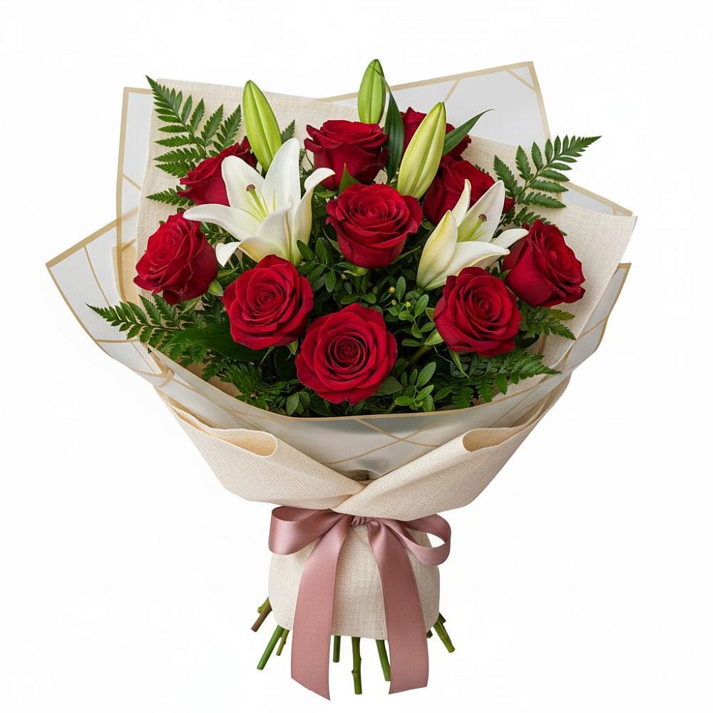 Букет цветов из: Лилии и Розы в Новой Криуше