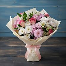 Букет цветов из:  Хризантемы, Альстромерии и Розы в Новой Криуше