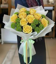 Букет цветов из:  Хризантемы и Розы в Новой Криуше