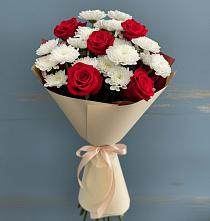 Букет цветов из:  Розы и Хризантемы #REPLACE_PRED# Новой Криуше
