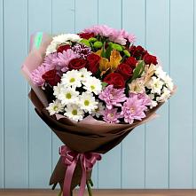 Букет цветов из:  Розы, Хризантемы и Альстромерии #REPLACE_PRED# Новой Криуше