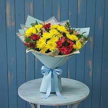 Букет цветов из:  Альстромерии и Хризантемы в Новой Криуше