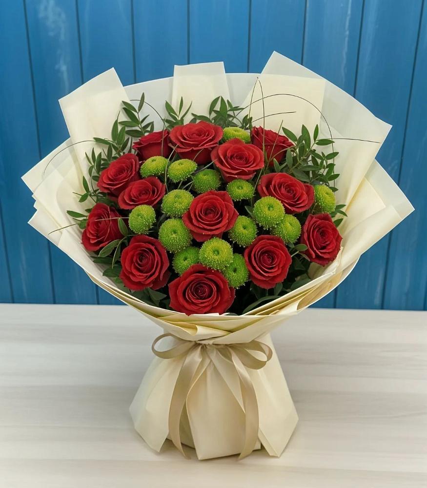 Букет цветов из: Розы и Хризантемы в Новой Криуше