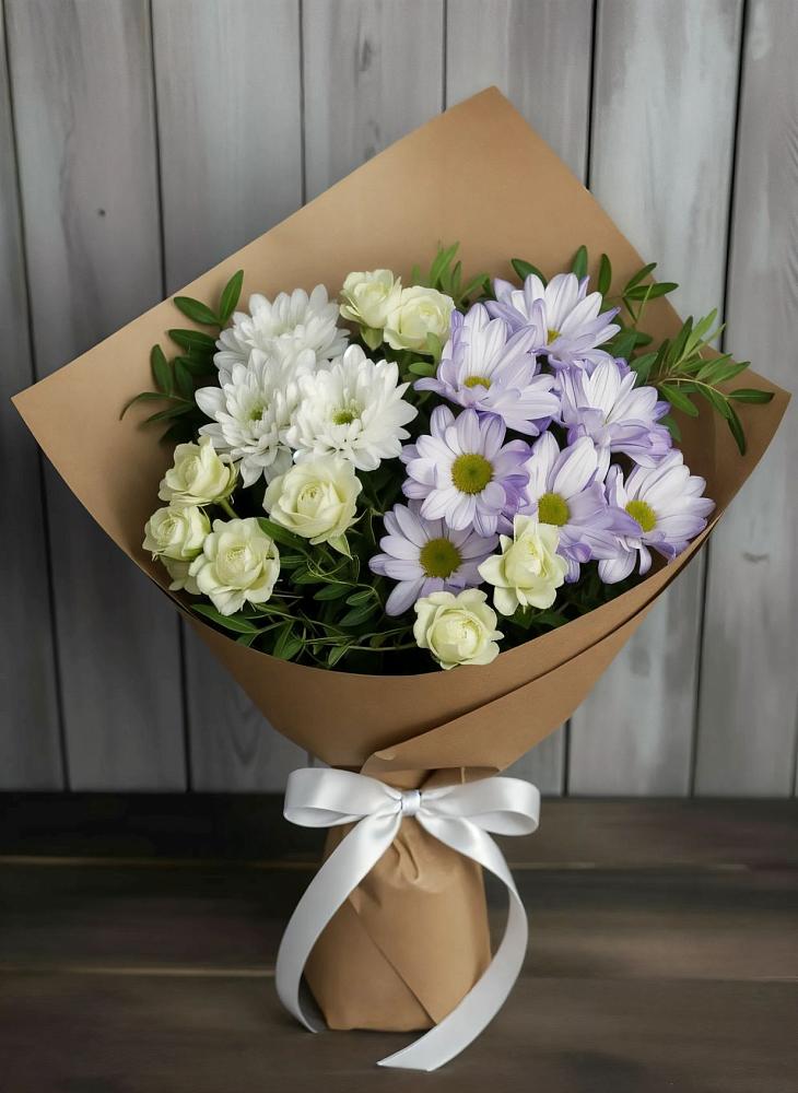 Букет цветов из: Хризантемы и Розы в Новой Криуше